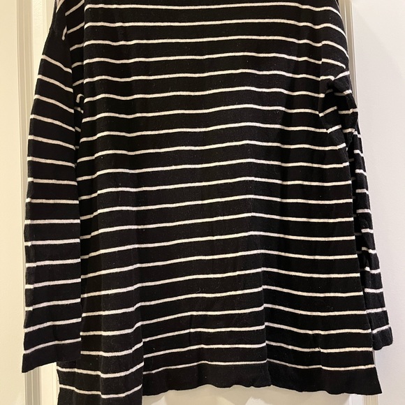 August Silk Black and White Stripe Sweater Medium - Picture 3 of 7